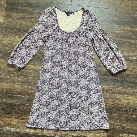 BODEN Purple Long Sleeve Dress 8 - Picture 7 of 7